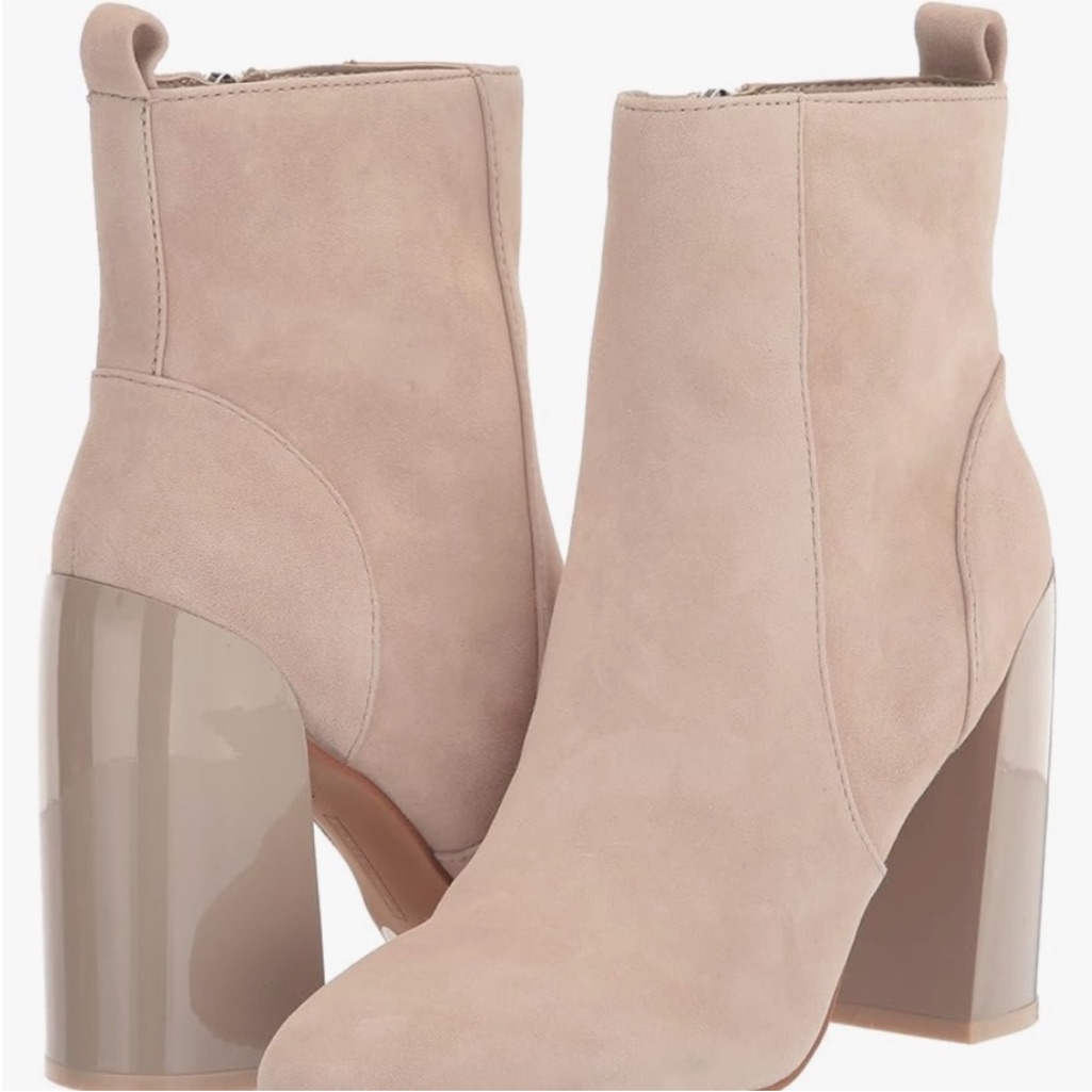 Vince Camuto Blush Suede Block Heel Ankle Boot